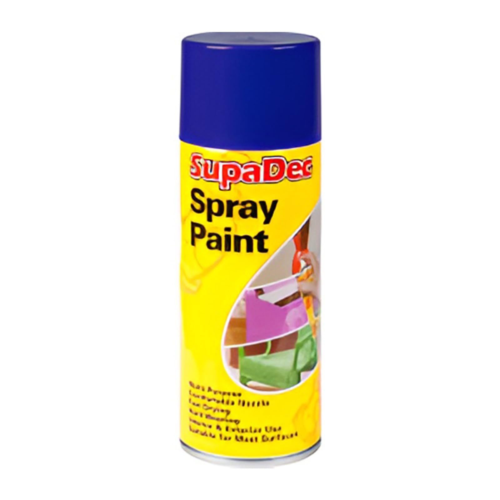 HOCHSTE SupaDec Multi-Purpose Spray Paint, Fast Drying, Durable Finish for Wood, Metal, Masonry, Interior & Exterior Use, Ideal for Craft & Home Projects, 400ml, (Royal Blue, Pack of 1)