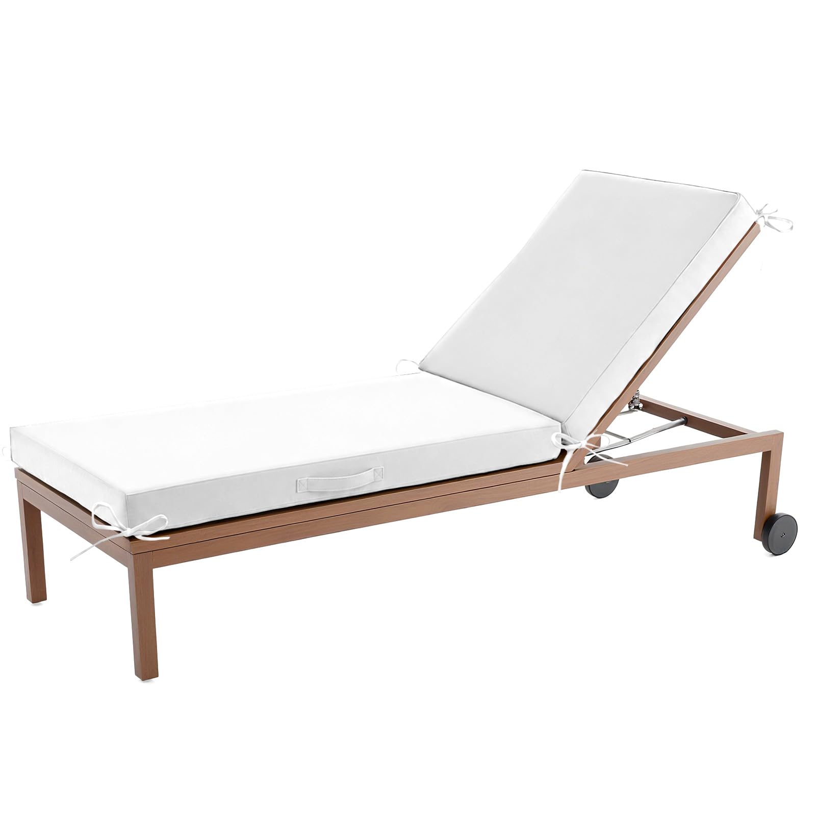 Cuscino per Lettino Prendisole Impermeabile, Cuscini per Chaise Longue da Esterno, Comodi Cuscini per Lettino Prendisole, con Fodera Rimovibile E Cerniera,Bianca,183x53x8cm