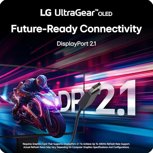 Image of LG 27GX790A-B 27-inch Ultragear OLED Gaming Monitor QHD 1440p 480Hz, 0.03ms, DisplayPort 2.1, True Black 400, NVIDIA G-Sync, AMD FreeSync Premium Pro, HDMI, USB, Tilt /Height /Swivel /Pivot Stand, Black