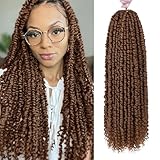 Pre-Twisted Passion Twist Hair, 8 Packs 112 Strands Pre Looped Passion Twist Braiding Hair for Women, Short Passion Twists Crochet Hair Synthetic Hair Extensions (30#, 20 Inch (Pack of 8))