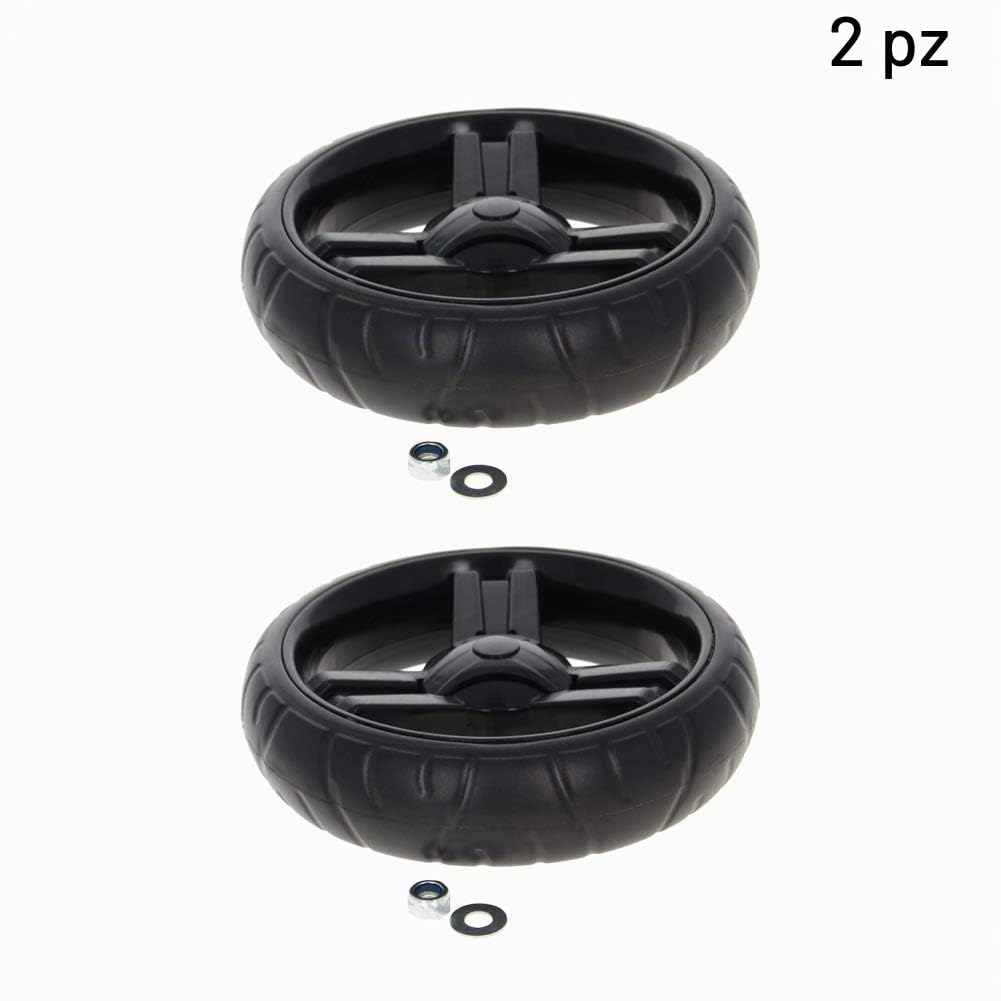 MroMax Ruote per Passeggino, 130 mm x 33 mm, Ruota Singola in Plastica, Ricambio per Passeggino e Animali Domestici, Colore Nero