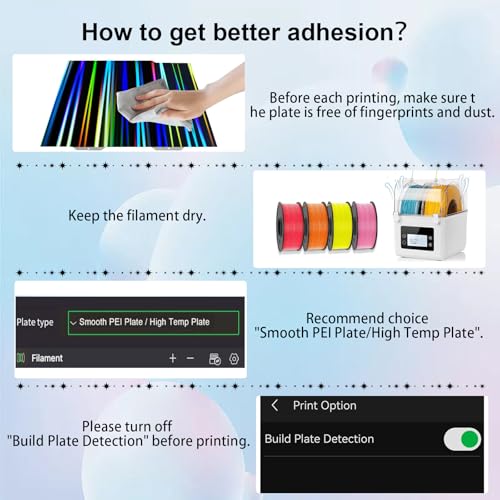 Image of IdeaFormer-3D H1H Smooth Build Plate for Bambu Lab A1 Mini, Rainbow Streak+Phantom Double Sided Textured Spring Steel Sheet 184x184mm for Bambulab A1 Mini