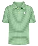 Under Armour Boys' Matchplay Short Sleeve Golf Polo, Lightweight Performance Stretch, Logo Detailing, Fade Green, 6