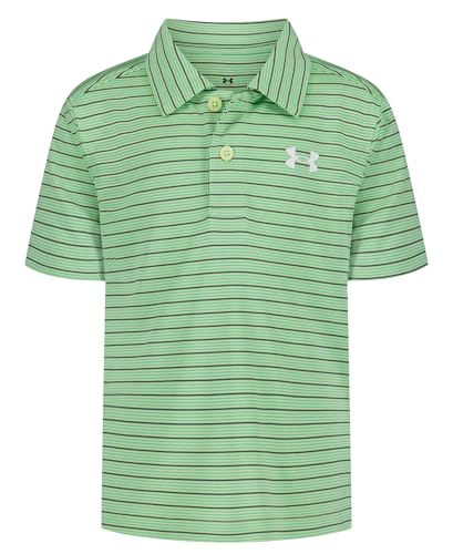 Under Armour Boys' Matchplay Short Sleeve Golf Polo, Lightweight Performance Stretch, Logo Detailing, Fade Green, 6