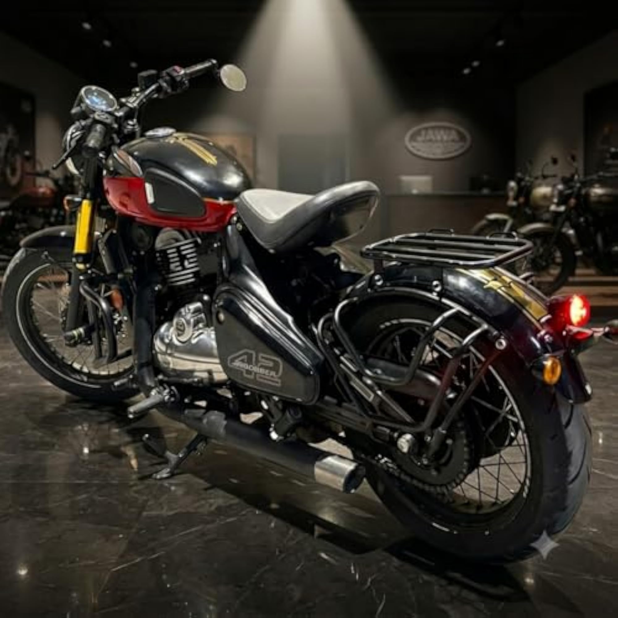 Top Carrier with Saddle Stay for Jawa Perak & Jawa 42 Bobber