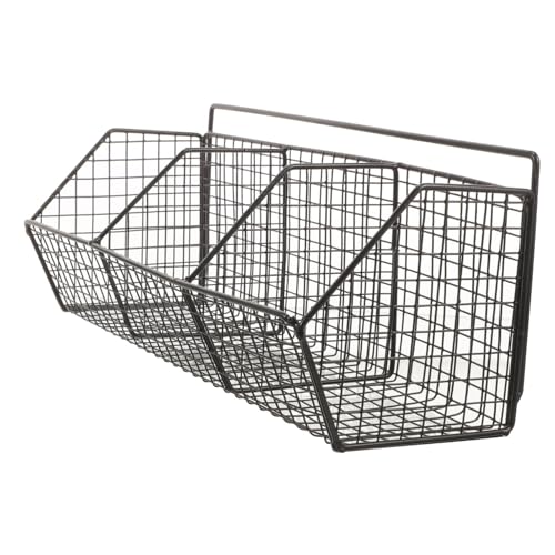 MUCKLILY Organisateur Mural Cuisine Noir Étagère De Rangement à 3 Niveaux Métal Pour Oignons Gingembre Et Ail Pour Petite La Cuisine Rangement Pratique