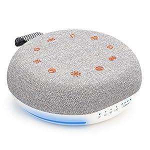 White Noise Machine,Portable Sound Machine with 40 Soothing Sounds, USB Rechargeable,Sleep Sound Timer & Night Light for Baby Kids Adults