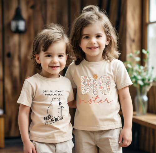 Image of Big Sister Shirt for Toddler Baby Girl Outfits Big Sis Announcement T-Shirt Gifts