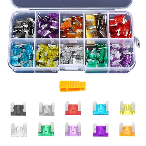 100 Pcs Auto Car Low Profile Blade Fuse Assortment Kit,Professional Blade Micro Fuses with Puller Tool for Car/RV/Truck/SUV/Motorcycle/Boat Fuse Replacement (2A/3A/5A/7.5A/10A/15A/20A/25A/30A/35A)