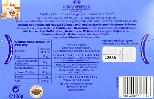 Lindt Fioretto Nougat, Knusper Nougat-Pralinen in Schokoladen-Geschenkbox, 4er-Pack (4 x 138 g) – Bild 5