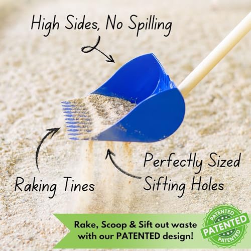 The Coop Scoop® Original 2-in-1 Chicken Poop Scooper & Rake – Made in The USA, Patented, Durable Sand Sifting Litter Shovel for Chicken Coops & Small Farm Animals