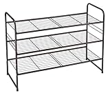 GEORIS 3-Tier Stackable Shoe Rack Shelf Organizer, Bronze