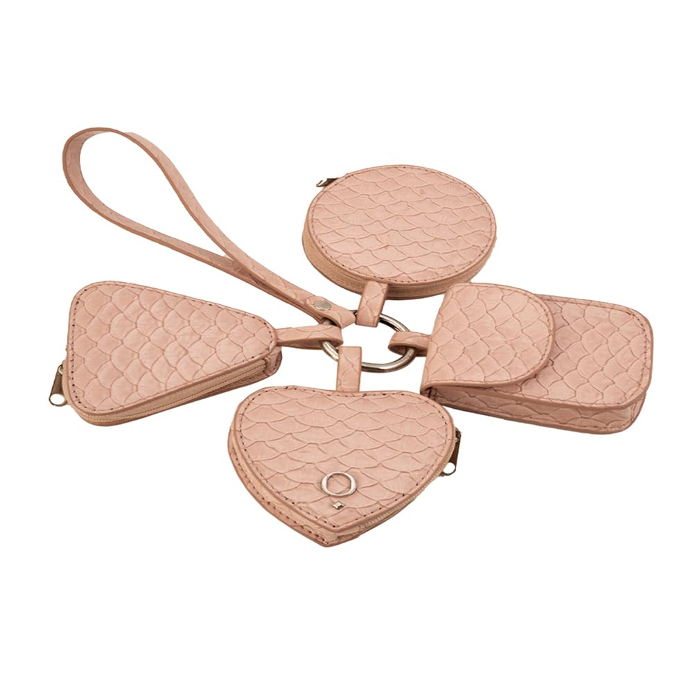 Monadaa Faux Leather Heart Shape Maxime Fancy Small Wallet for Credit, Debit and ATM Cards, Mobile Holder with Multi Card Slots, Party Purse, Single Zipper Women and Girls Wallet (Pink)