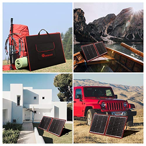 Amazon.co.jp: DOKIO 80w ソーラーパネル 18v 折りたたみ USB出力端子  