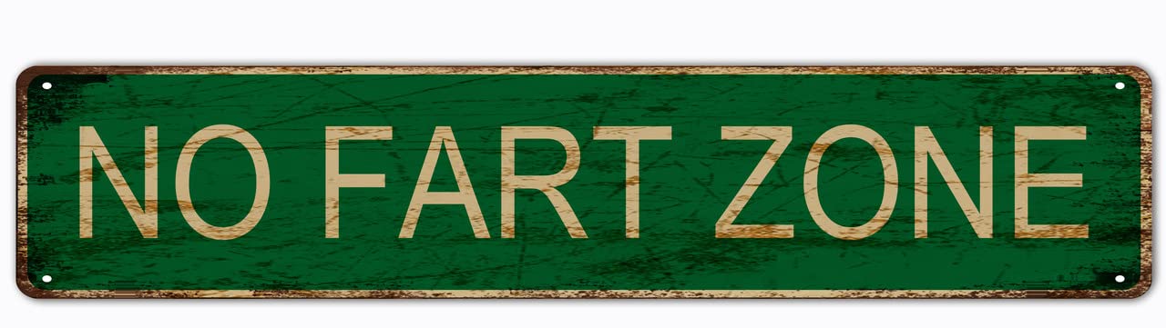 No Fart Zone Retro Tin Signs Aluminum Metal Sign for Kitchen Home Garden Wall Bar Cafe Decor 4x16 Inch