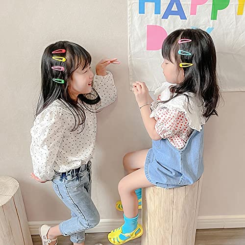Image of MAYCREATE 40 Pcs Metal Snap Hair Clips, 2 Inch Assorted Colors for Girls