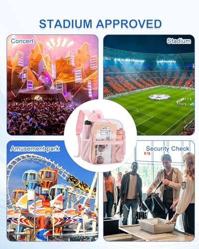 Image of Clear Backpack for Stadium Events, 12x12x6 Small Clear Plastic bag with Reinforced Straps for Game Security Festival Concert