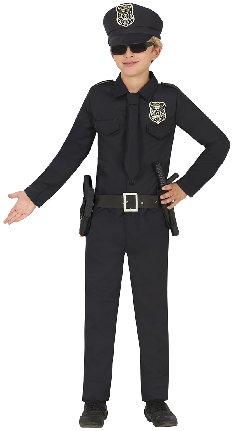 FIESTAS GUIRCA Big City Police Boys Fancy Dress Costume - Police Uniform with Police Hat - Policeman Kids Fancy Dress Costumes Boys 7-9 years