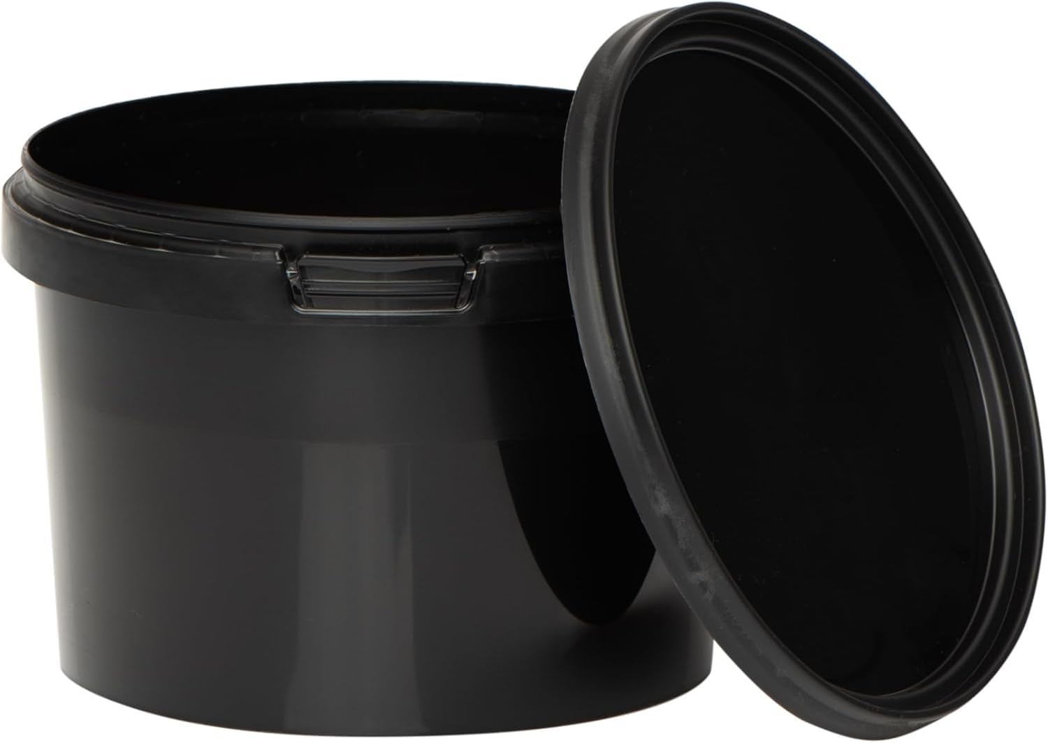 Benbow Black Bucket With Lid, 0.5 L, 1 X 0.5 Litres, Food-Safe, Stable, Airtight, Leak-Proof, Odourless, Plastic Storage Container, Empty