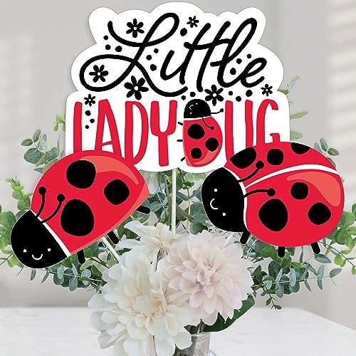 Décoration de table sans plastique pour anniversaire, lot de 15 coccinelles stables et prêtes à poser