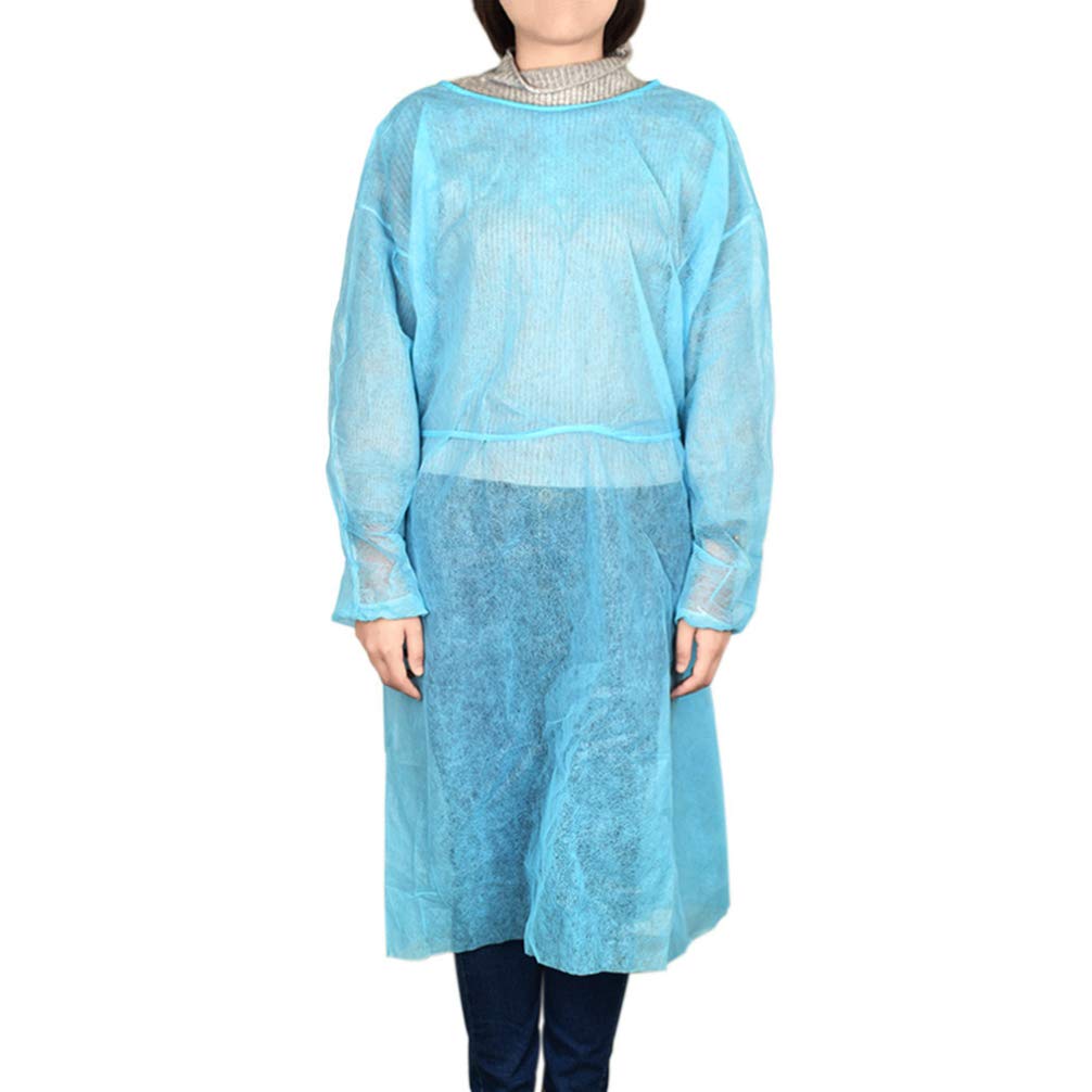 Milisten Medical Isolation Disposable Surgical Non-Woven Coverall Protective Gowns (Sky Blue) - 10 Pieces (B086W8X2VB) Amazon Price History, Amazon Price Tracker