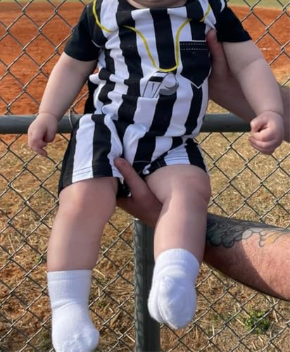 FANCYBABY Baby Toddler Referee Baseball Romper Shirt Outfit3