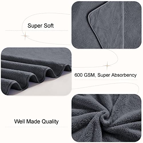 Junsey 4 Pcs Oversized Bath Towels Extra Large 35X70 Inches Bath Sheet 600 Gsm Quick Dry Towel For Bathroom Ultra Soft Hotel Absorbent Towels Set Grey #TOP4