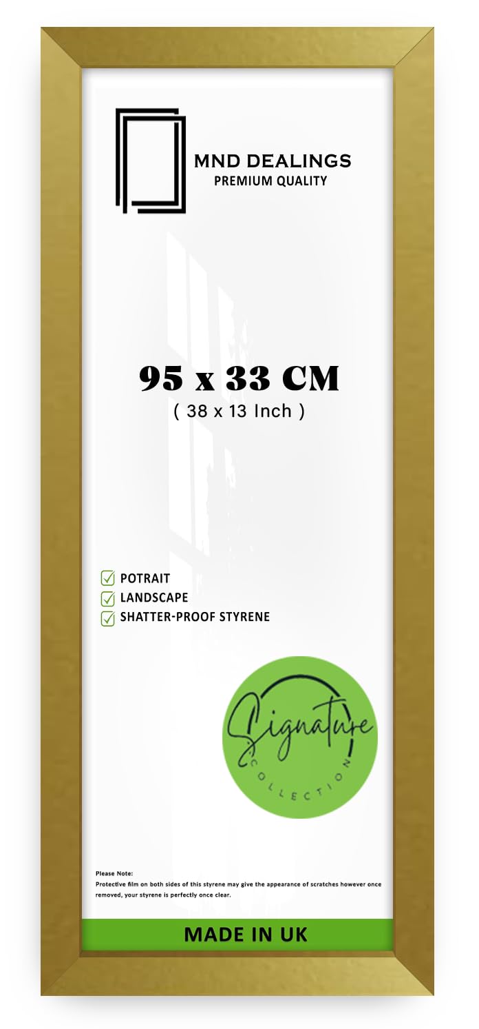MND Dealings | MDF Picture Frame (95 x 33 CM) Perfect for Gift, Wall Décor & Portrait/Landscape Art Display, 38 x 13 Inch MDF Wood Finish for Classic Elegance [ Gold ] — image 1