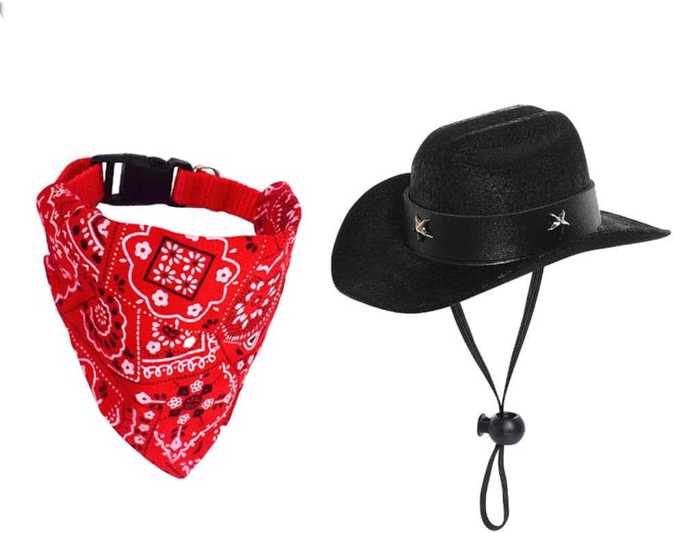 Disfraz de Vaquero para Perro Negro Talla L con Pañuelo