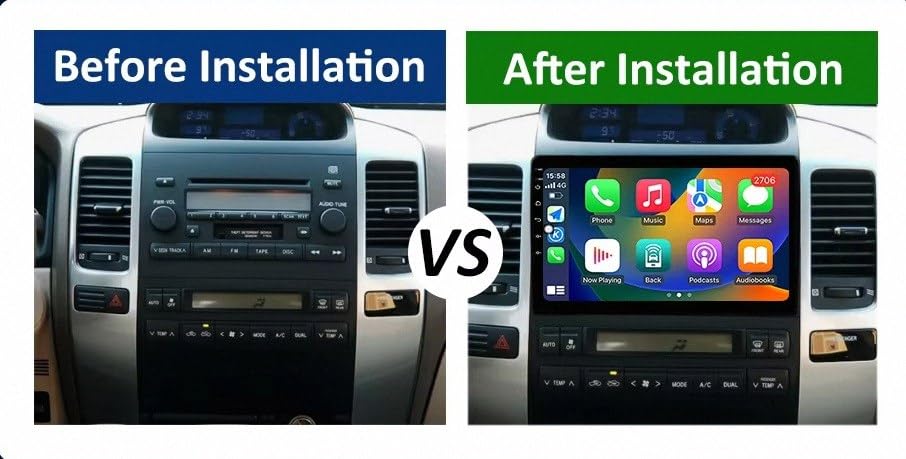 Pantalla de Coche para Prado 120 con Carplay Inalámbrico y Android Auto 2