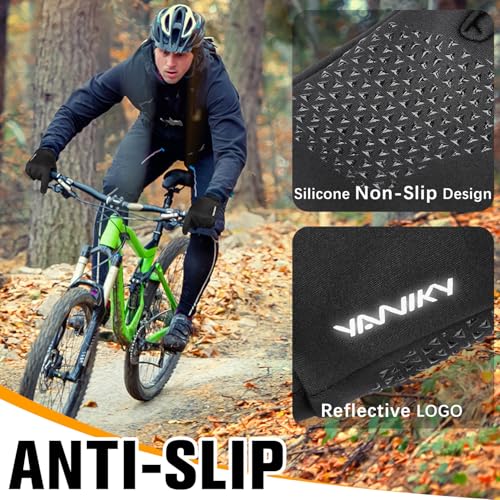 YANIKY Handschuhe Herren Damen Fahrradhandschuhe Winddichte Laufhandschuhe Thermo Handschuhe Winter Anti-Rutsch Touchscreen Sporthandschuhe Für Fahrrad, Laufen, Wandern, Fahren