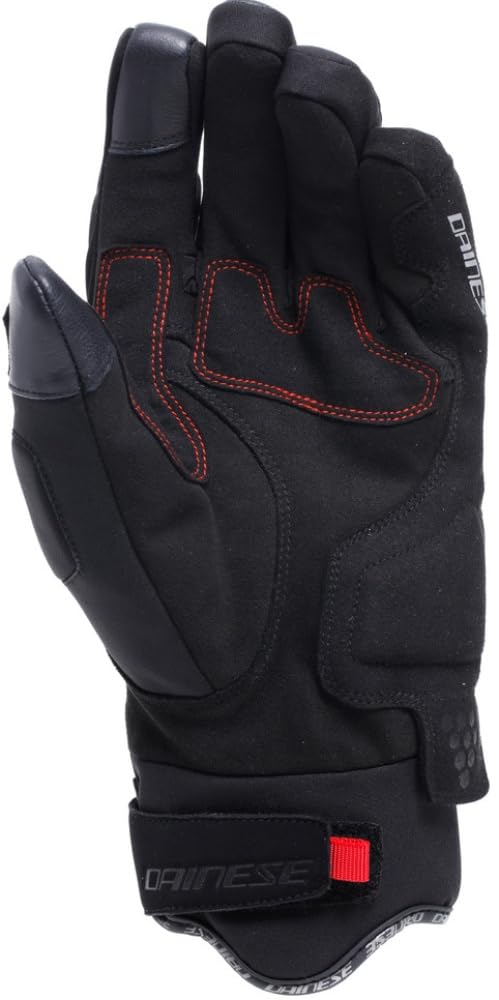 DAINESE - Fulmine D-Dry® Gloves, Guanti Moto Invernali, Protezioni sulle Nocche, Guanti con Imbottitutura Termica, Touchscreen, Man, Nero/Nero/Rosso, XL