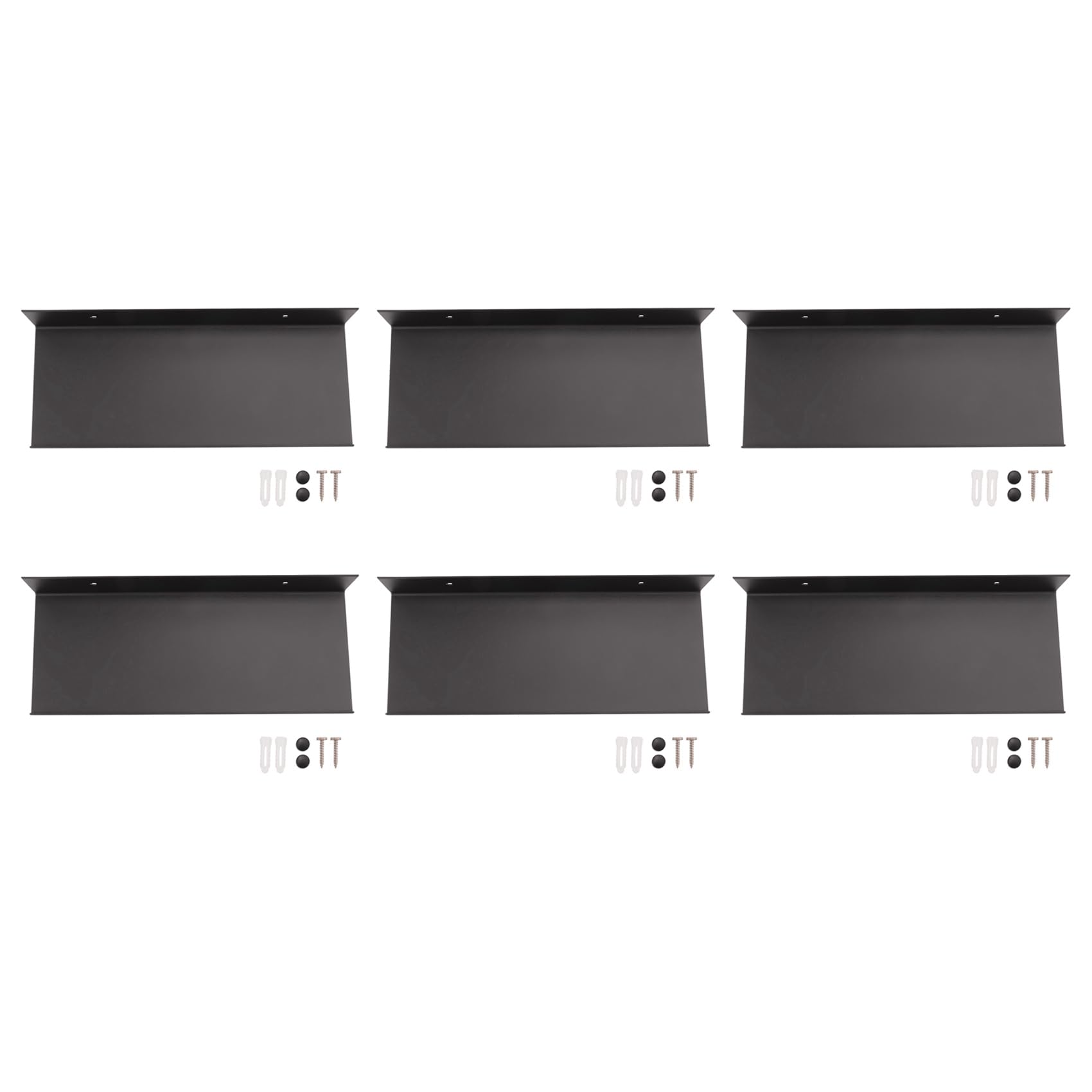 Hndhbfgrt 6X Wall Shelves, Black Floating Shelves,Bathroom Racks, Wall Display Shelves,Wall Mounted Kitchen Spice Racks(30cm)