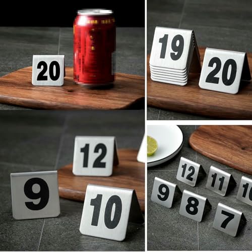 Numéros de table en acier inoxydable pour signalisation restaurant et repas