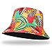 Cappello da pescatore da donna, unisex, reversibile, con stampa di frutta, colorato, estivo, da spiaggia, pieghevole, per uomo e donna, Colore: arancione., Taglia unica