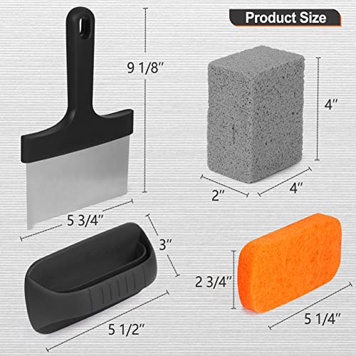 Ultimate 25 Piece Griddle Cleaning Kit For Blackstone | Complete Flat Top Grill Accessories Kit With Scraper, Cleaning Brick, Scouring Pads | Easy Cleaning On Hot Or Cold Surfaces #TOP1