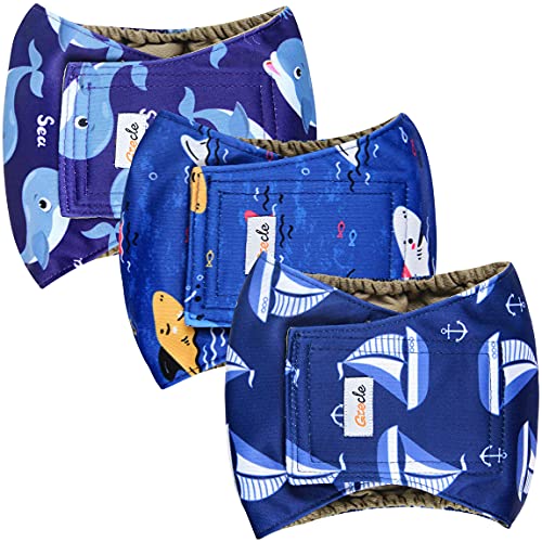 Grecle Premium Male Dog Wraps - High Absorbency Male Dog Diapers (Pack Of 3) - Washable Belly Band For Male Dogs Incontinence And Puppy Training (Sailboat, Xs) #TOP1