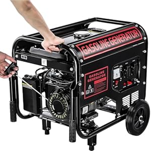 7, 5 PS Stromerzeuger Benzin, 3000 W Maximalleistung, 2600 W max. Dauerleistung Notstromaggreg, 15 L Tank, 4-Takt-Motor, 2x 230 V, 1x 12V, AVR-Technologie, 230V Generator für Haus, Garage oder Werkstatt