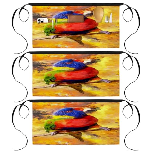 Tablier court de chef 3 poches pour éviter les taches en cuisine et garder vos outils sur vous