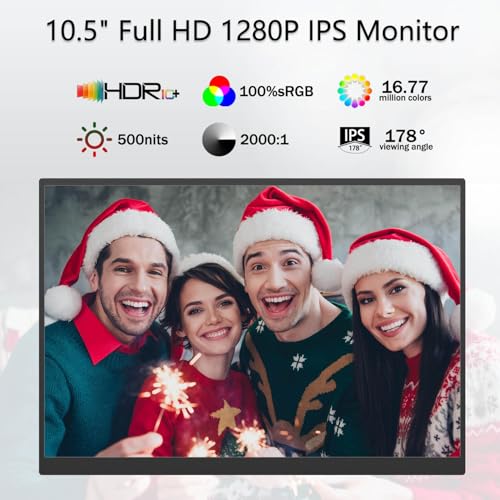 Image of Portable Monitor 10.5'' 1920x1280 Second External Monitor for Laptop 3:2,100％sRGB,w /45 Adjustable Stand,HDMI USB-C Computer Display for Laptop PC Phone Mac