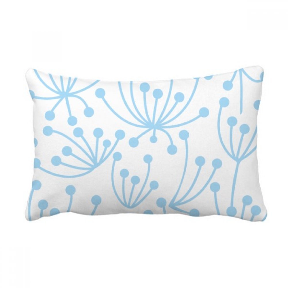 Coussin lombaire motif plante fleur bleue pour canapé 16x24 pouces