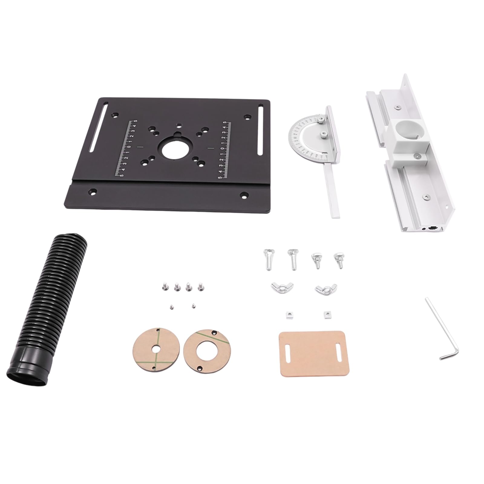 Router da tavolo, in lega di alluminio, fresa per legno, router da tavolo, piastra per pialla con stencil obliquo, piastra per fresatura, strumento ausiliario per incisione, piastra per fresatura