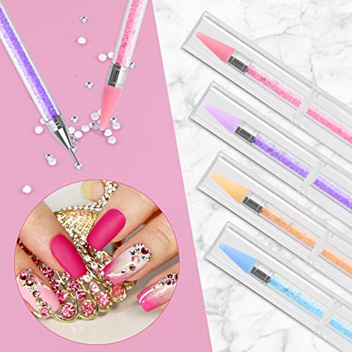 Thinp 4 Pieces Diamond Painting Pens, Rhinestone Dotting Pen No Wax Needed Self-Stick Drill Pens With Double Heads For 5D Diamond Painting Accessories Diy Crafts Painting Cross-Stitch Manicure #TOP3