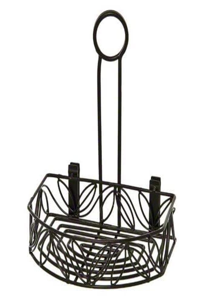 American Metalcraft CRL86 Wrought Iron Semi-Round Condiment Caddy w/Leaf Design