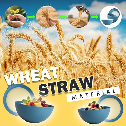 Perlapoc 40 OZ Bowls Set of 4, Unbreakable Lightweight Bowls Set with Lid, Microwave & Dishwasher Safe Lunchable Containers, Plastic Reusable Cereal Bowl for Soup, Salad, Noodle, Snack, Fruit, Blue by Perlapoc - Image 5