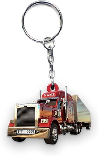 Llavero personalizado en forma de camionero, llaveros personalizados para regalos de hombres, llavero personalizado regalo para camionero