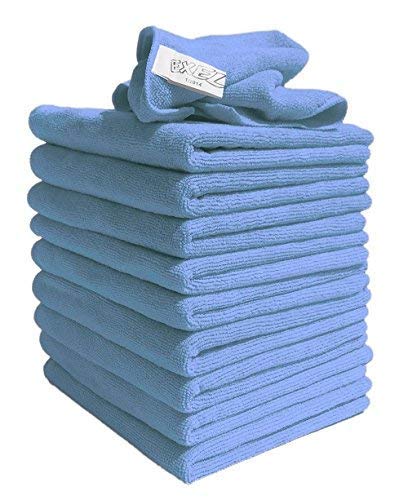 Exel Blue Lint Free Microfibre Super Magic Cleaning Cloths For Polishing, Washing, Waxing And Dusting (X100, )