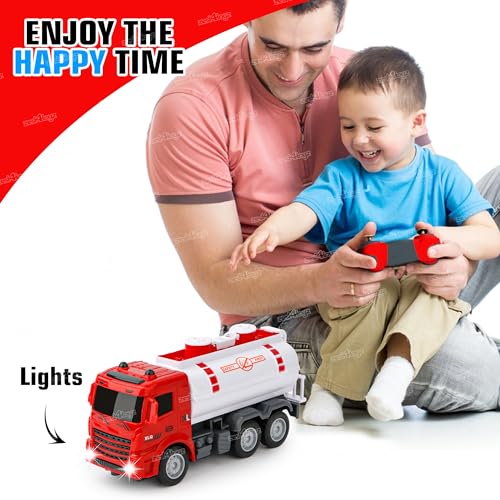 Image of Zest 4 Toyz Remote Control Truck Toy for Kids RC Truck Toy Oil Tanker with Flashing Lights Forward Backward Left Right Movement Battery Operated Vehicle Toy for Boys Girls Birthday Gift