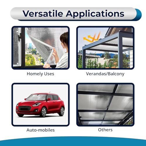 Image of LifeKrafts Aluminium Heat Insulation 250 GSM (4 mm) Sheet - (1.2 Mtr X 5 Mtr) Silver Bubble Sheet Heat Insulation Sheet for Roof Shield for Summer Radiant Barrier Thermal