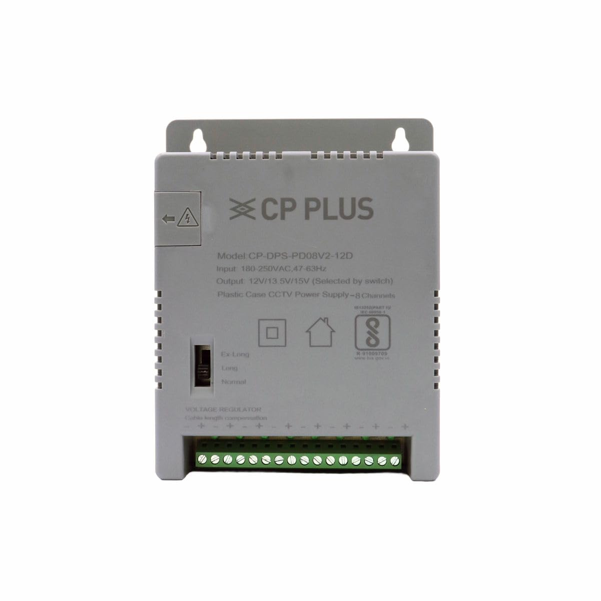 CP PLUS 8-Channel CCTV Power Supply SMPS | 12V 5A High Efficiency Adapter with LED Indicators | EMI Filter|Overload & Short Circuit Protection|Use for Dome & Bullet Cameras| CP-DPS-PD08V2-12D